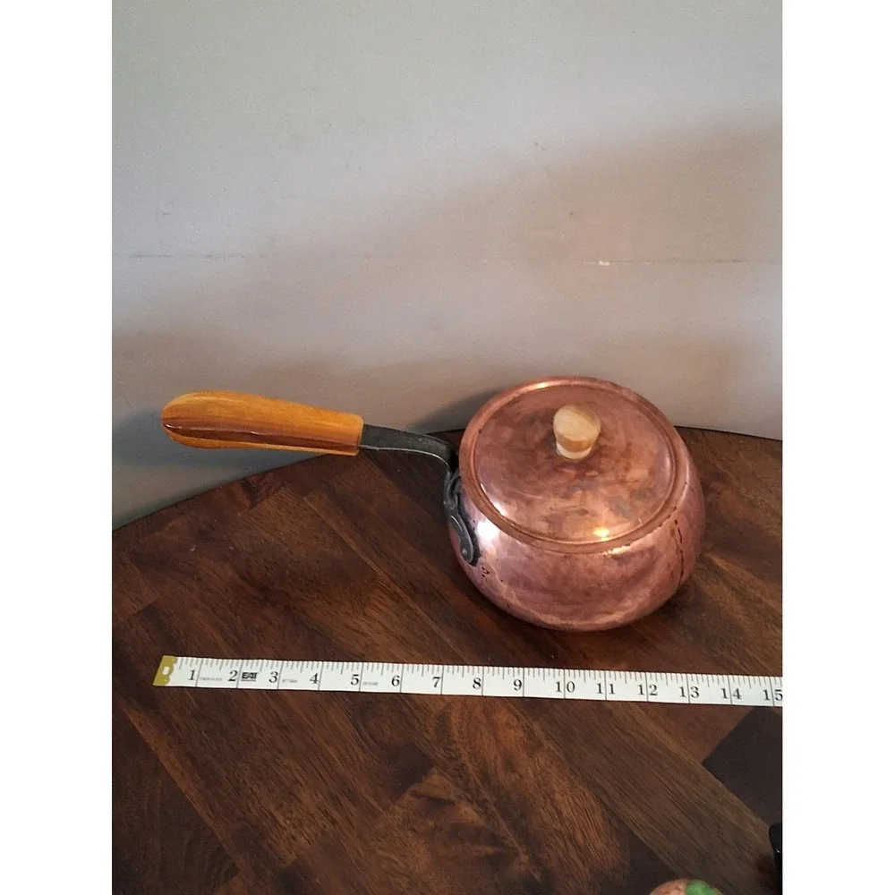 Vintage Stockli-Netstal Swiss Made Hammered Copper Fondue Pot W/ Stand.